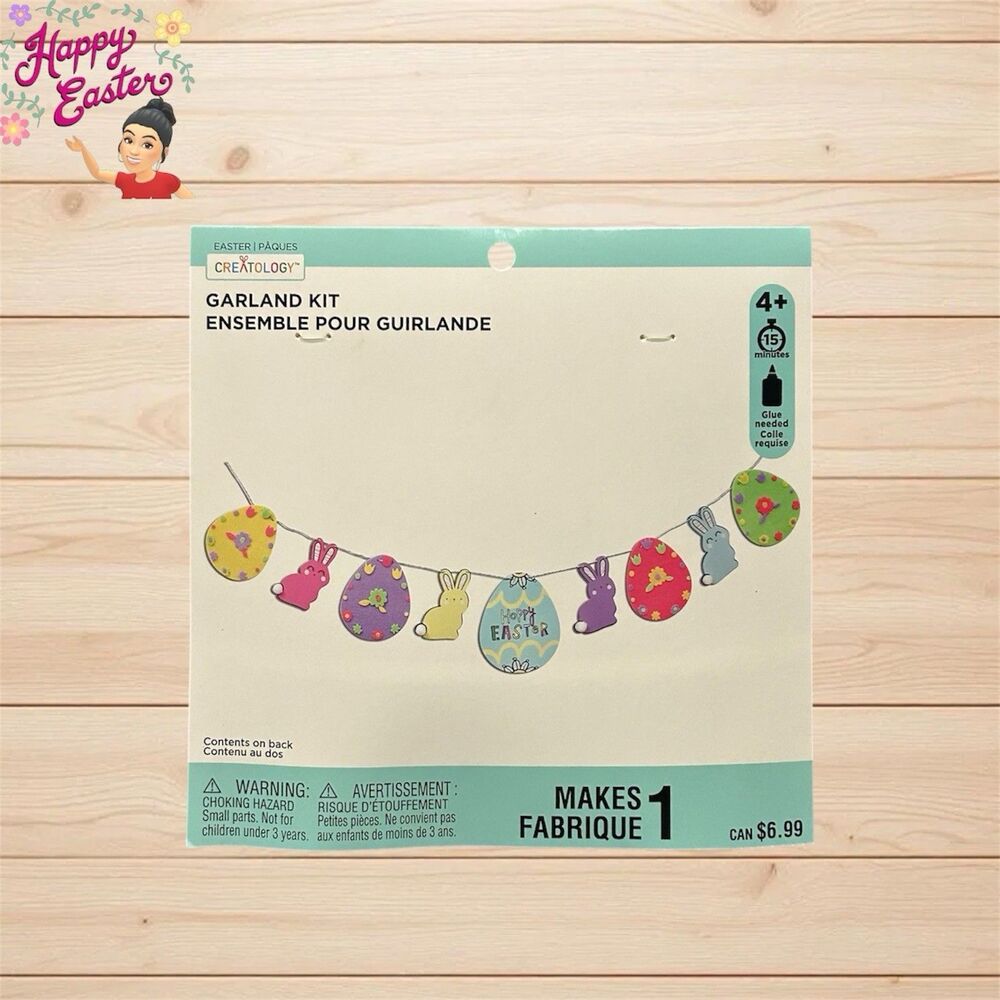 2x Creatology Easter Garland "Hoppy Easter” Kit Felt, Paper, Stickers
